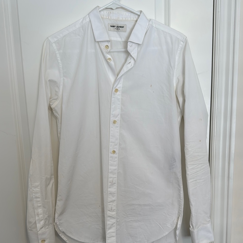 Saint Laurent White Dress Shirt Classic Elegance